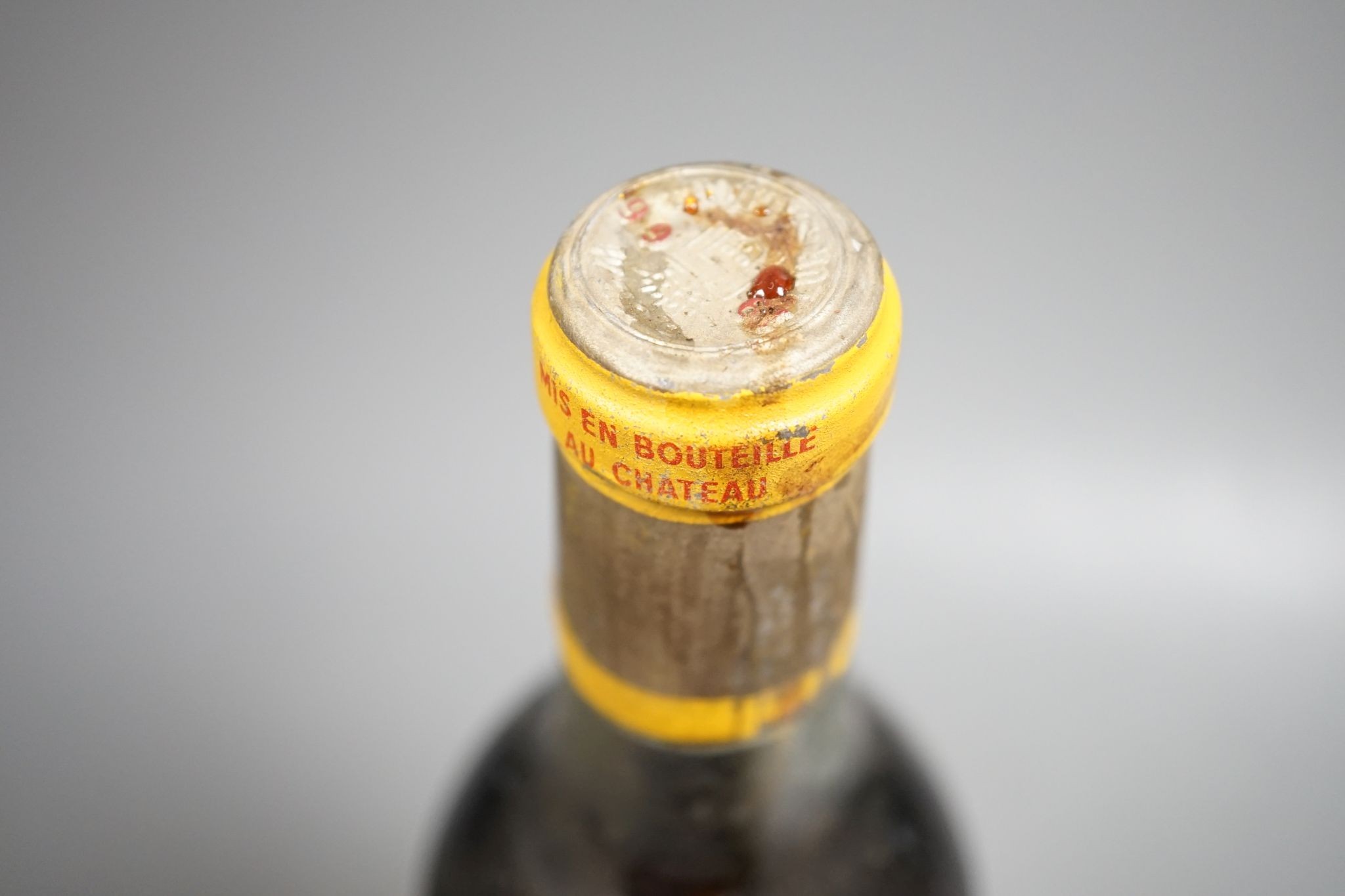 A bottle of Chateau d’Yquem, 1966